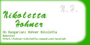 nikoletta hohner business card